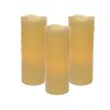 LED Wax Dripping Pillar Candle (Set of 3) 3"Dx8"H Wax/Plastic - 2 C Batteries Not Incld.