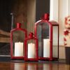 Lanterns (Set of 3) 15"-25"H Metal/Glass