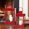 Lanterns (Set of 2) 20"H, 25"H Metal/Glass