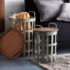 Side Tables (Set of 2) 15.5"H, 20.25"H Metal/Wood