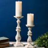 Candle Holder (Set of 2) 10", 14"H Polystone