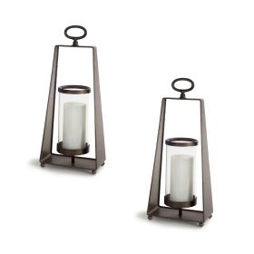 Candleholder (Set of 2) 18"H Metal/Glass