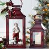 Lantern (Set of 2) 14"H, 20"H Metal/Glass