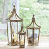 Lantern (Set of 3) 20.5"H, 29.5"H, 39.75"H Wood/Glass