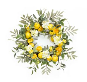 Lemon/Floral Wreath 22"D Foam/Plastic