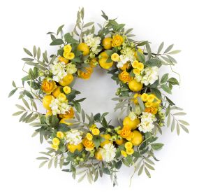 Lemon-Floral Wreath 28"D Foam-Plastic