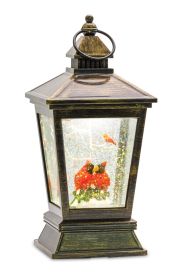 Cardinal Snow Globe Lantern 10.5"H Acrylic 6 Hr Timer 3 AA Batteries, Not Included