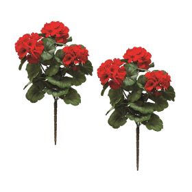 Geranium Bush (Set of 2) 20.25"H Polyester