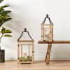 Lantern (Set of 2) 23"H, 31"H Wood/Metal