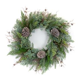 Juniper and Pine Wreath 27.75"D Plastic