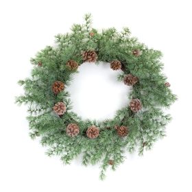 Pine Wreath w/Pine Cones 24"D Plastic