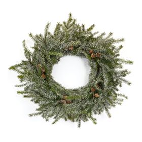 Pine Wreath w/Ice 22.5"D Plastic