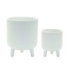 Pot w/Legs (Set of 2) 3.25"D x 4"H, 4.5"D x 5.5"H Dolomite