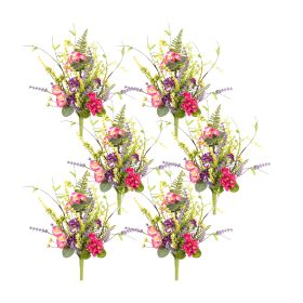 Mixed Floral Bush (Set of 6) 21"H Polyester-Plastic