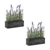 Potted Lavender (Set of 2) 11.5"L x 14.75"H Plastic