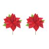 Poinsettia Stem (Set of 2) 19.75"H Polyester