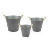 Pail (Set of 3) 9.5"D x 8.25"H, 11.5"D x 9.5"H, 13"D x 10.75"H Metal