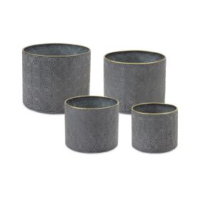 Pot (Set of 4) 6.75"D x 6"H, 7.75"D x 6.75"H, 9"D x 7.5"H, 10"D x 8.25"H Metal