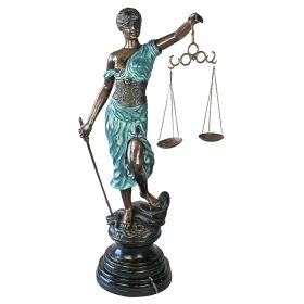 GIANT THEMIS BLIND JUSTICE BRONZE