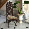 Hand Carved Dark Wood Solid Mahogany Chair