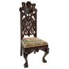 Hand Carved Dark Wood Solid Mahogany Chair