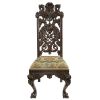 Hand Carved Dark Wood Solid Mahogany Chair