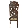 Hand Carved Dark Wood Solid Mahogany Chair