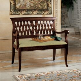 Dark Wood Solid Mahogany Patio Bench