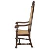 Hand-Carved Dark Wood Solid Mahogany Armchair