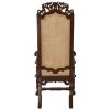 Hand-Carved Dark Wood Solid Mahogany Armchair