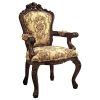 Dark Wood Solid Mahogany Rocaille Dining Chair