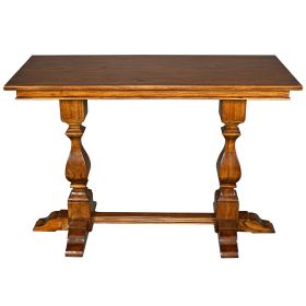 Hand Carved Oak Wood Console Table