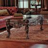 Dark Wood Mahogany Rectangular Coffee Table