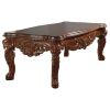 Dark Wood Mahogany Rectangular Coffee Table