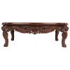 Dark Wood Mahogany Rectangular Coffee Table