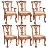 S/6 ENGLISH CHIPPENDALE CHAIRS