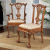 Set Of 6 Pine Wood Chippendale Dining Chairs