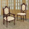 Set Of 6 Solid Mahogany Upholstered Dining Chairs