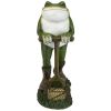 Outdoor Garden Toad Lawn Mower Frog Statue