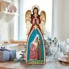 CHRISTMAS ANGEL FIGURINE W/ HOLY FAMILY