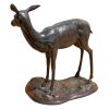 Solid Bronze Mother Doe On Base Garden Statue