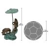 LILY PAD UMBRELLA FROGS BRONZE STATUE