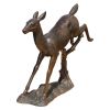 Solid Bronze Leaping Deer Statue