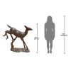 Solid Bronze Leaping Deer Statue