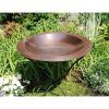 24-inch Diameter Round Copper Plated Brass Large Bird Bath Rimmed Bowl Birdbath