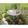 24-inch Diameter Round Copper Plated Brass Large Bird Bath Rimmed Bowl Birdbath