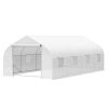 19.5 Ft x 9.8 Ft Outdoor Greenhouse w/ White PE Cover and Heavy Duty Steel Frame