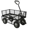 Heavy Duty Black Wheelbarrow Steel Log Garden Cart