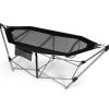 Black Portable Camping Foldable Hammock with Stand and Carry Case