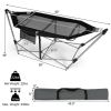 Black Portable Camping Foldable Hammock with Stand and Carry Case